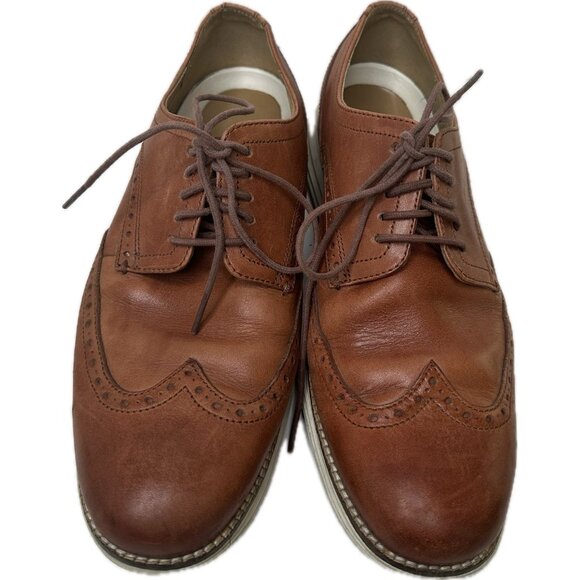 Cole Haan Grand OS Wingtip Oxford Shoes Men’s 9.5 Brown Leather Dress - Picture 3 of 8